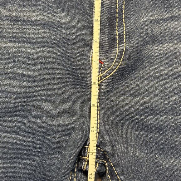 True Religion Geno Jeans Mens 38 Blue Relaxed Slim Red Stitch Denim Pants - Picture 5 of 9